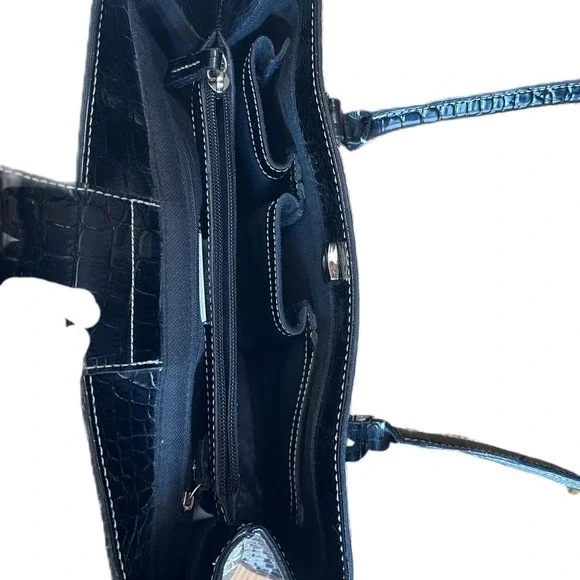 Liz Claiborne Black Vegan Leather Medium Shoulder Bag - Picture 5 of 7